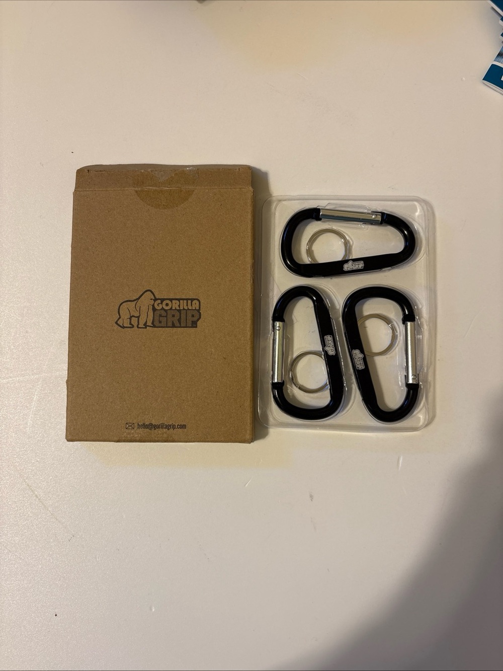 Gorilla Grip Black Carabiner Key & Card Holder Set (3-Pack)
